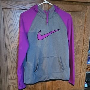 Nike Gray and Purple Hoodie